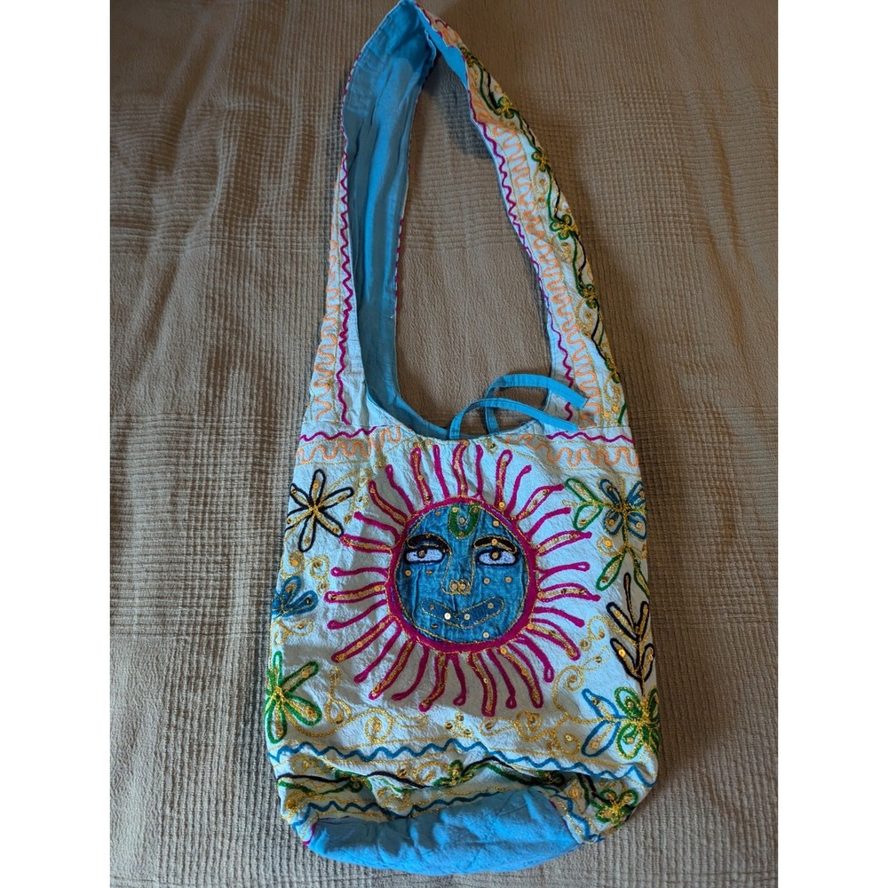 Sun‎ Hobo Hippie Bohemian Sling Crossbody Bag Purse Blue
